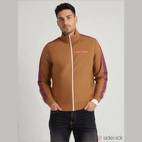 Palm Angels College Track Jacket Brown